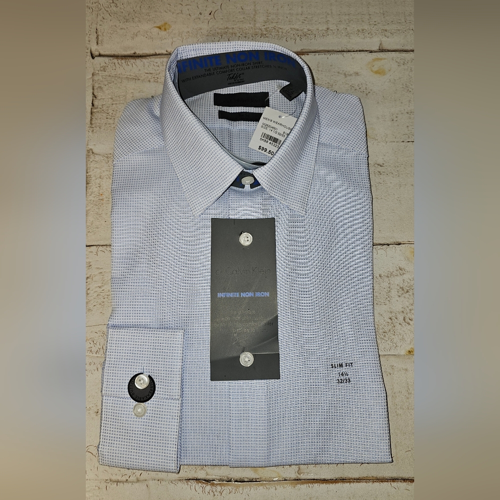 Calvin Klein nwt Infinite Non Iron Slim-Fit long sleeve button-down shirt Men's